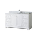 Avery 60" Free Standing Single Basin Vanity Set with Cabinet and Marble Vanity Top - image 1