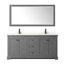 Avery 72" Free Standing Double Basin Vanity Set with Cabinet, Quartz Vanity Top, and Framed Mirror - image 11