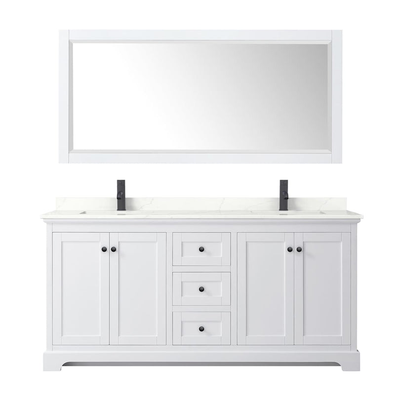 Avery 72" Free Standing Double Basin Vanity Set with Cabinet, Quartz Vanity Top, and Framed Mirror - image 16