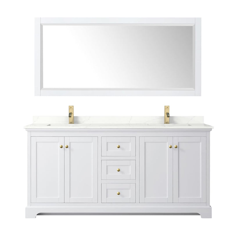 Avery 72" Free Standing Double Basin Vanity Set with Cabinet, Quartz Vanity Top, and Framed Mirror - image 19
