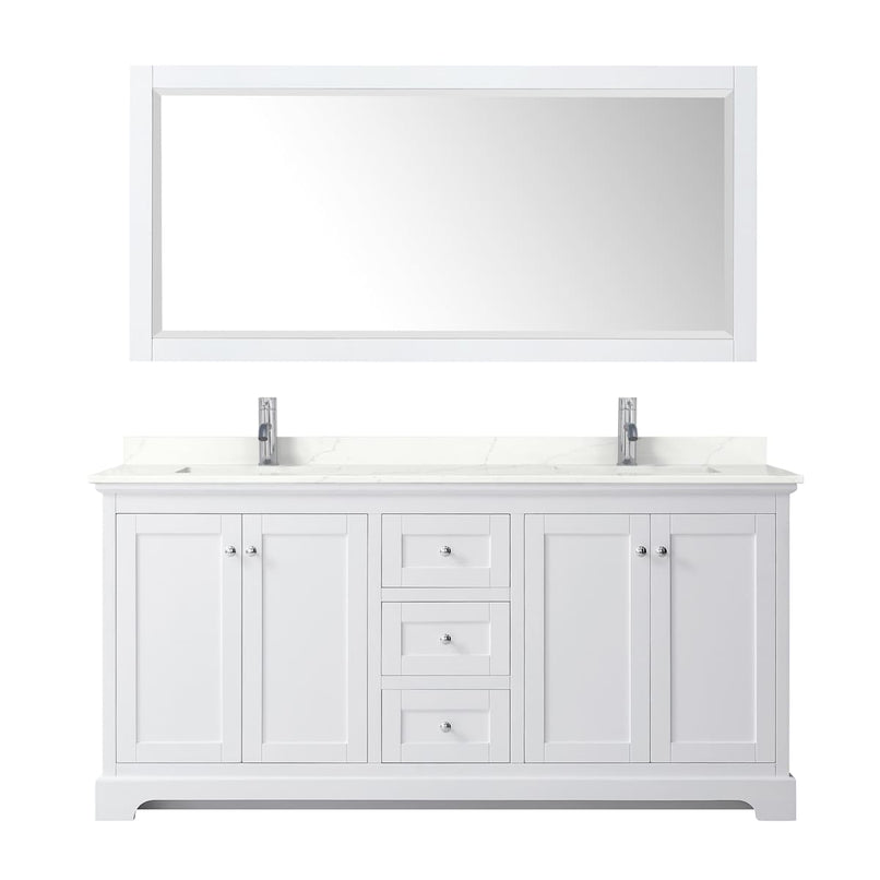Avery 72" Free Standing Double Basin Vanity Set with Cabinet, Quartz Vanity Top, and Framed Mirror - image 21