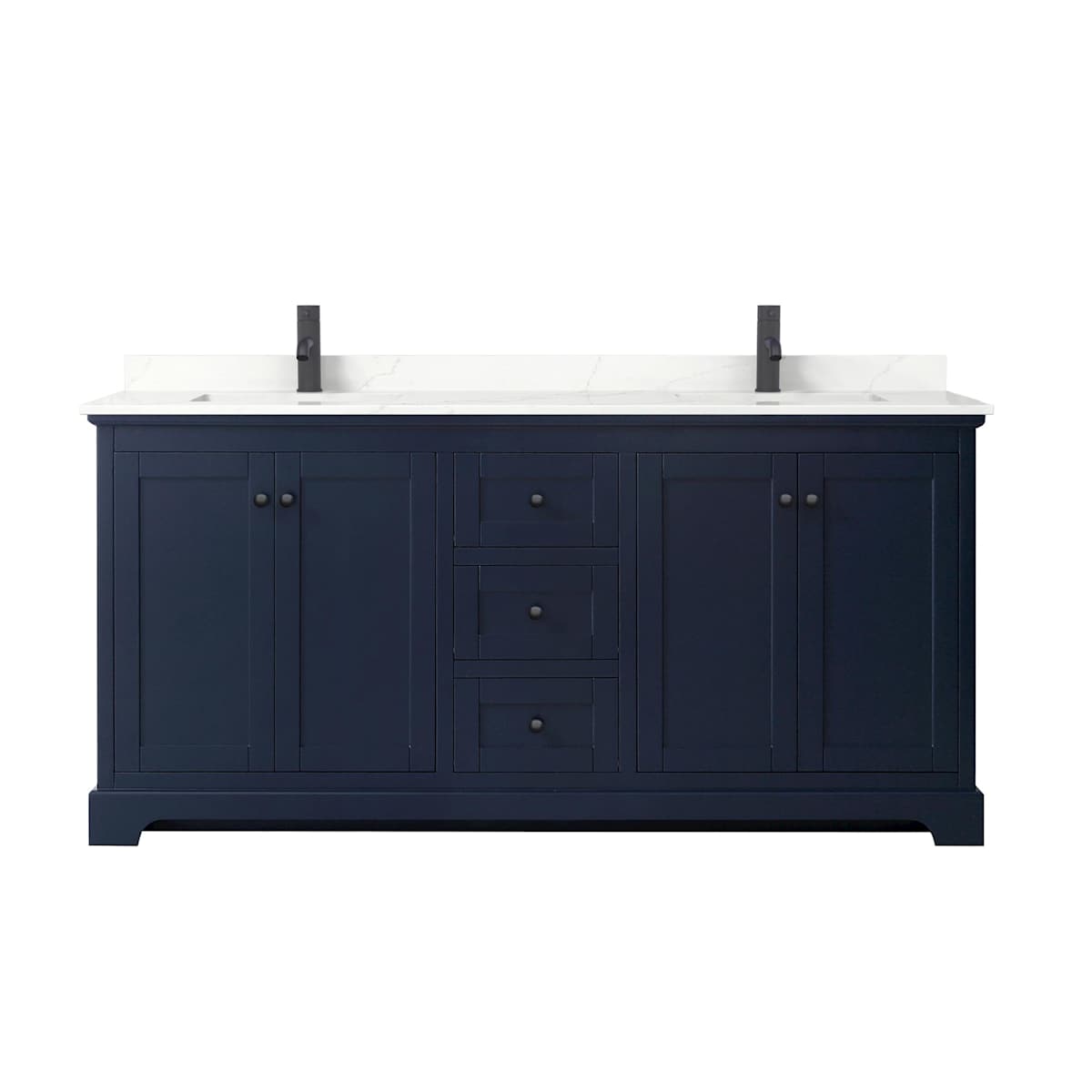 Avery 72" Free Standing Double Basin Vanity Set with Cabinet and Quartz Vanity Top