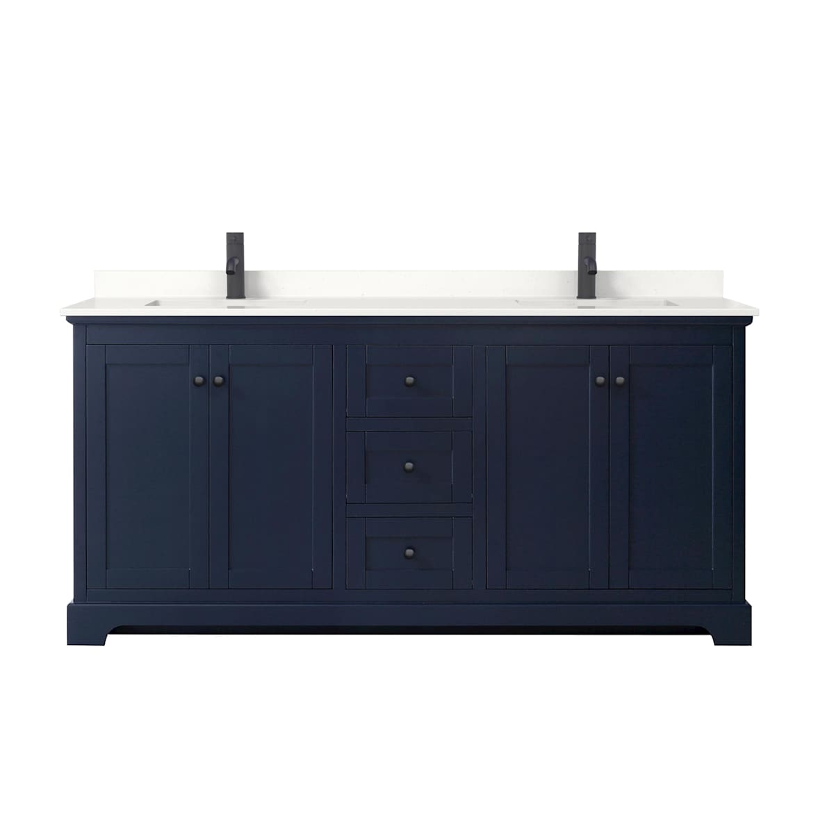 Avery 72" Free Standing Double Basin Vanity Set with Cabinet and Quartz Vanity Top