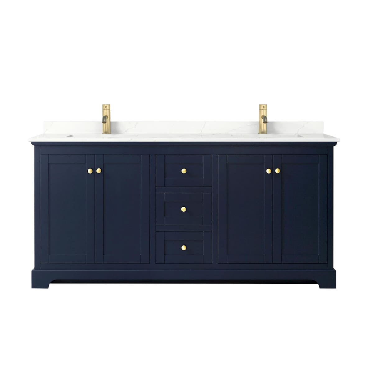 Avery 72" Free Standing Double Basin Vanity Set with Cabinet and Quartz Vanity Top