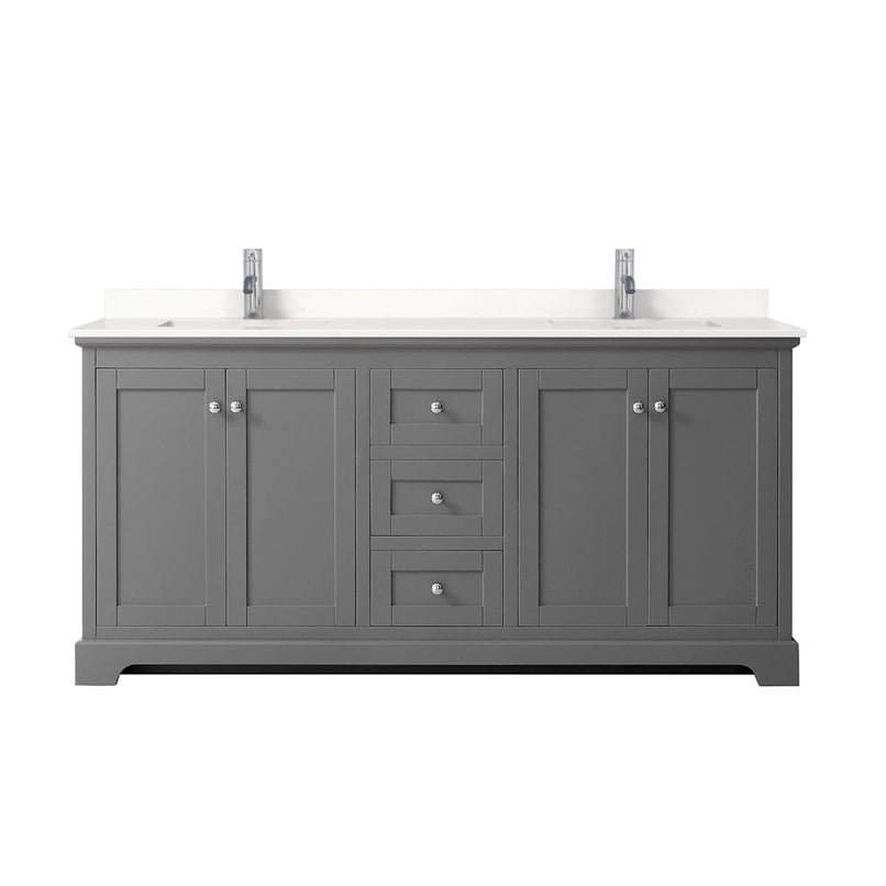 Avery 72" Free Standing Double Basin Vanity Set with Cabinet and Quartz Vanity Top - image 13