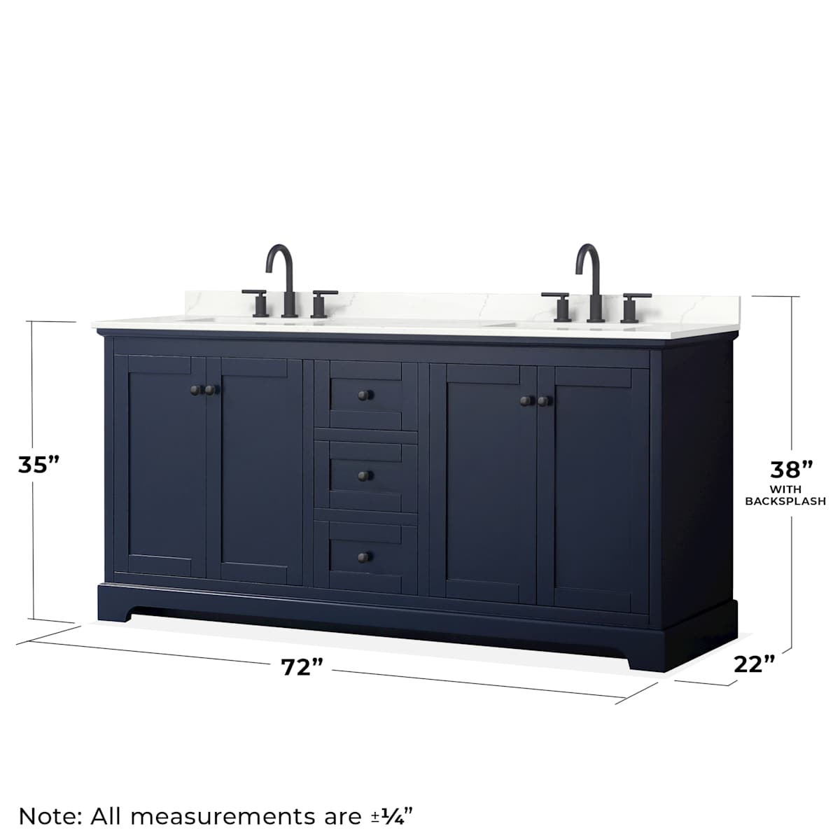 Avery 72" Free Standing Double Basin Vanity Set with Cabinet, Quartz Vanity Top, and Framed Mirror