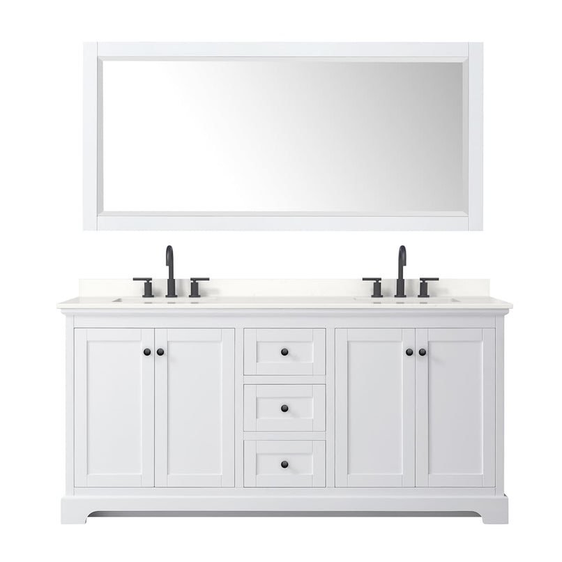 Avery 72" Free Standing Double Basin Vanity Set with Cabinet, Quartz Vanity Top, and Framed Mirror - image 18