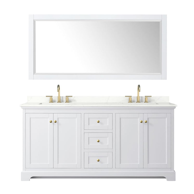 Avery 72" Free Standing Double Basin Vanity Set with Cabinet, Quartz Vanity Top, and Framed Mirror - image 19