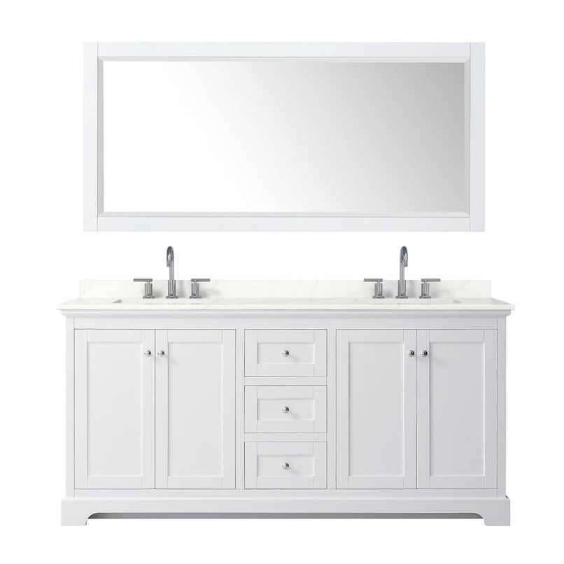 Avery 72" Free Standing Double Basin Vanity Set with Cabinet, Quartz Vanity Top, and Framed Mirror - image 21