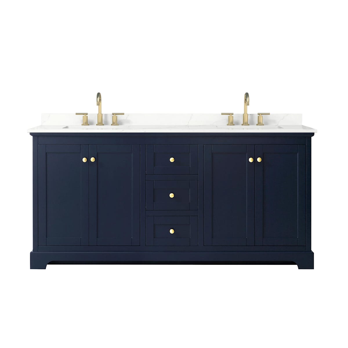 Avery 72" Free Standing Double Basin Vanity Set with Cabinet and Quartz Vanity Top