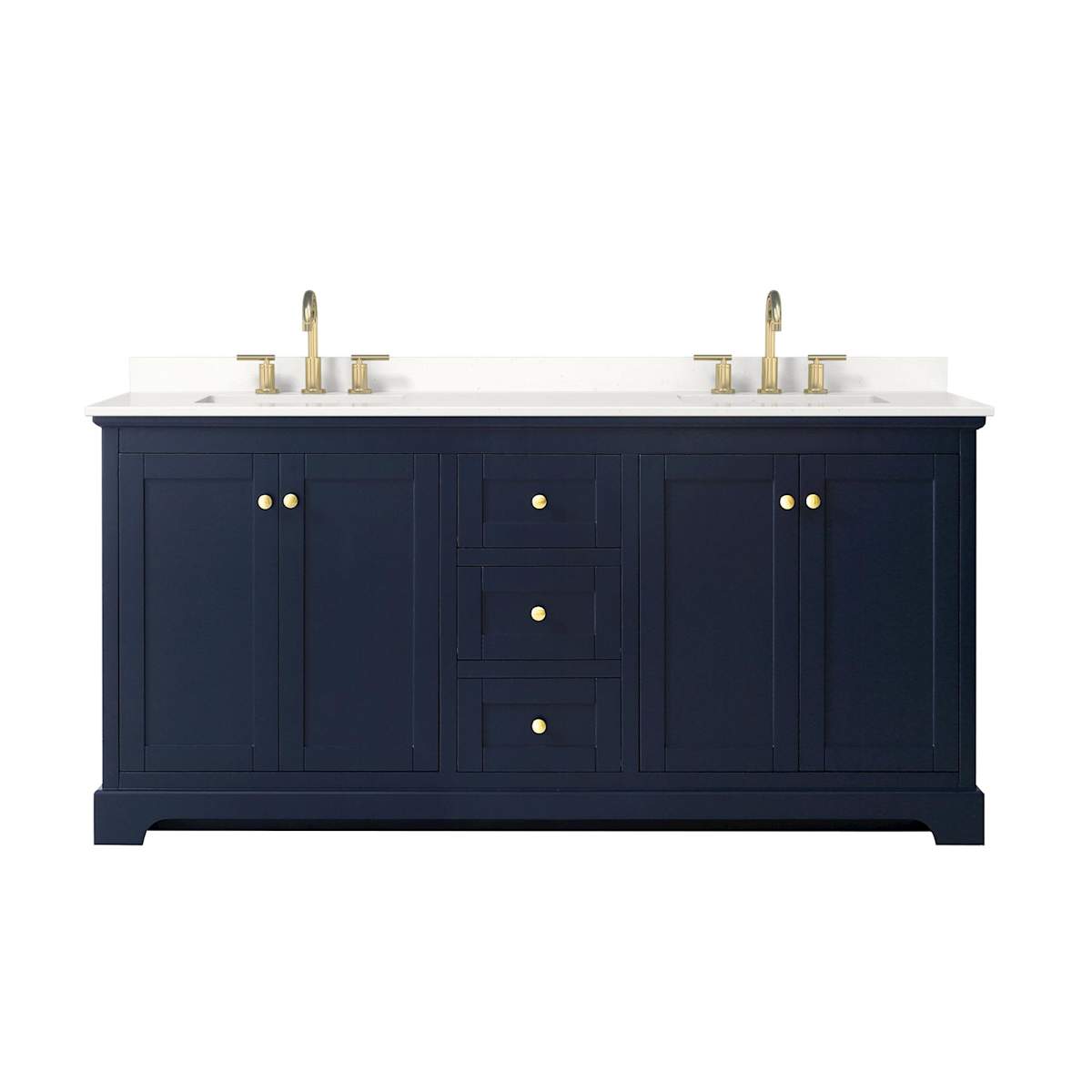 Avery 72" Free Standing Double Basin Vanity Set with Cabinet and Quartz Vanity Top
