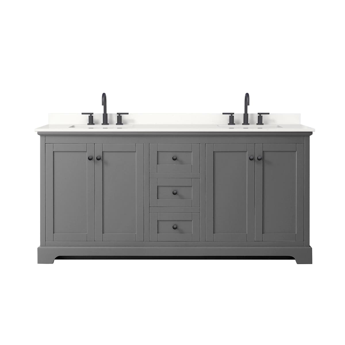 Avery 72" Free Standing Double Basin Vanity Set with Cabinet and Quartz Vanity Top - image 11