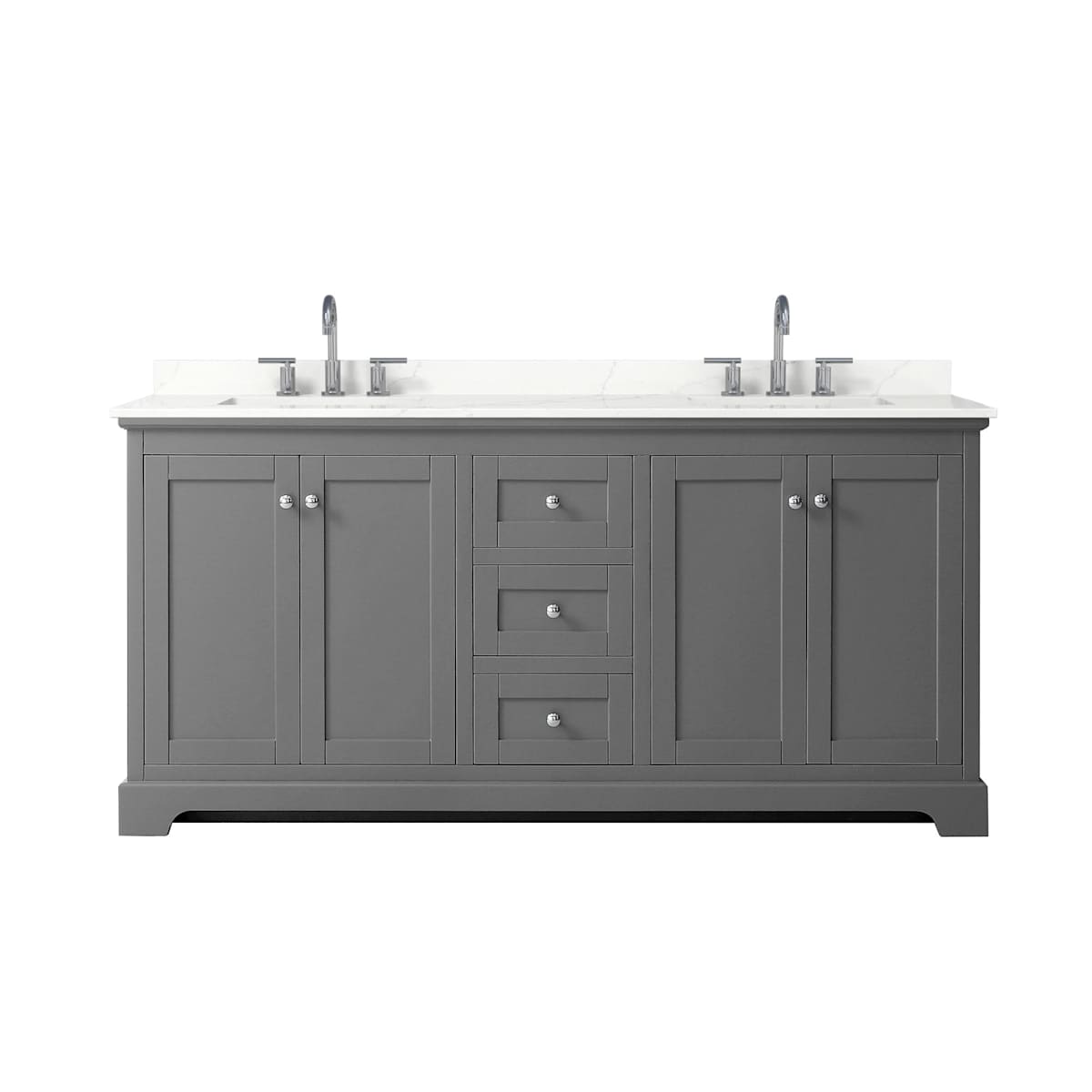 Avery 72" Free Standing Double Basin Vanity Set with Cabinet and Quartz Vanity Top - image 12