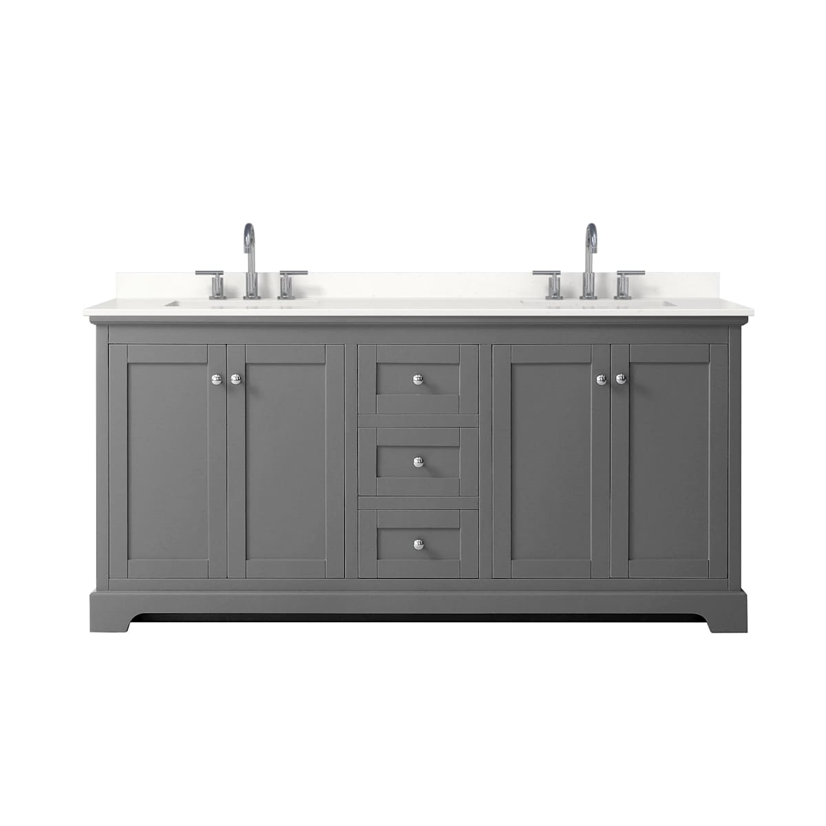Avery 72" Free Standing Double Basin Vanity Set with Cabinet and Quartz Vanity Top - image 13