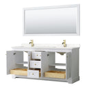 Avery 72" Free Standing Double Basin Vanity Set with Cabinet, Cultured Marble Vanity Top, and Framed Mirror - image 3