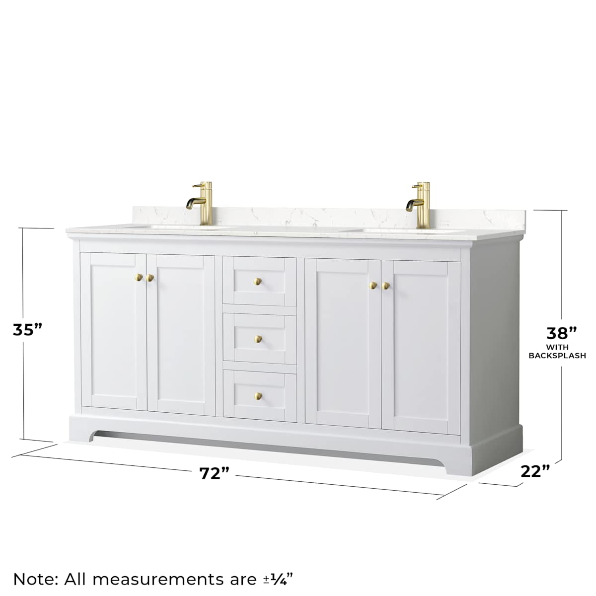 Avery 72" Free Standing Double Basin Vanity Set with Cabinet, Cultured Marble Vanity Top, and Framed Mirror - image 6