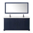 Avery 72" Free Standing Double Basin Vanity Set with Cabinet, Cultured Marble Vanity Top, and Framed Mirror - image 7