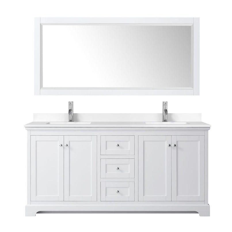 Avery 72" Free Standing Double Basin Vanity Set with Cabinet, Cultured Marble Vanity Top, and Framed Mirror - image 9