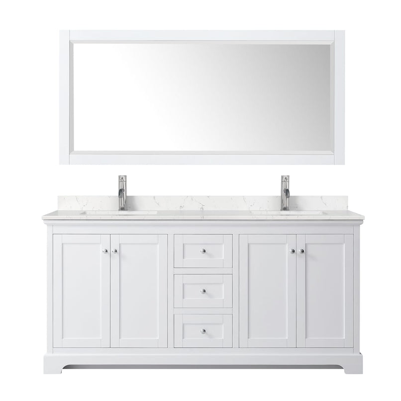 Avery 72" Free Standing Double Basin Vanity Set with Cabinet, Cultured Marble Vanity Top, and Framed Mirror - image 10
