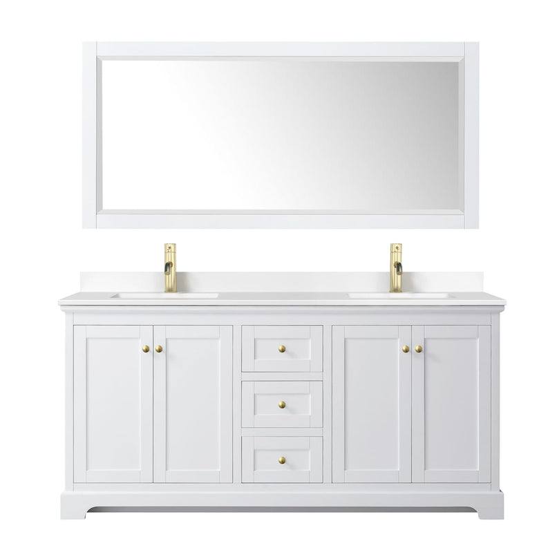 Avery 72" Free Standing Double Basin Vanity Set with Cabinet, Cultured Marble Vanity Top, and Framed Mirror - image 11