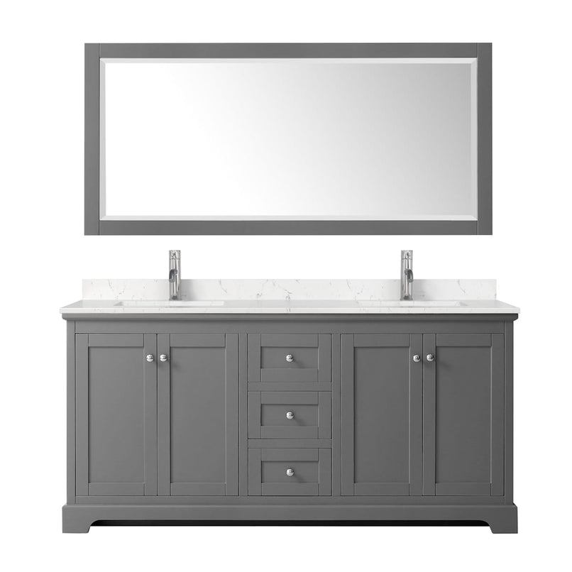 Avery 72" Free Standing Double Basin Vanity Set with Cabinet, Cultured Marble Vanity Top, and Framed Mirror - image 16