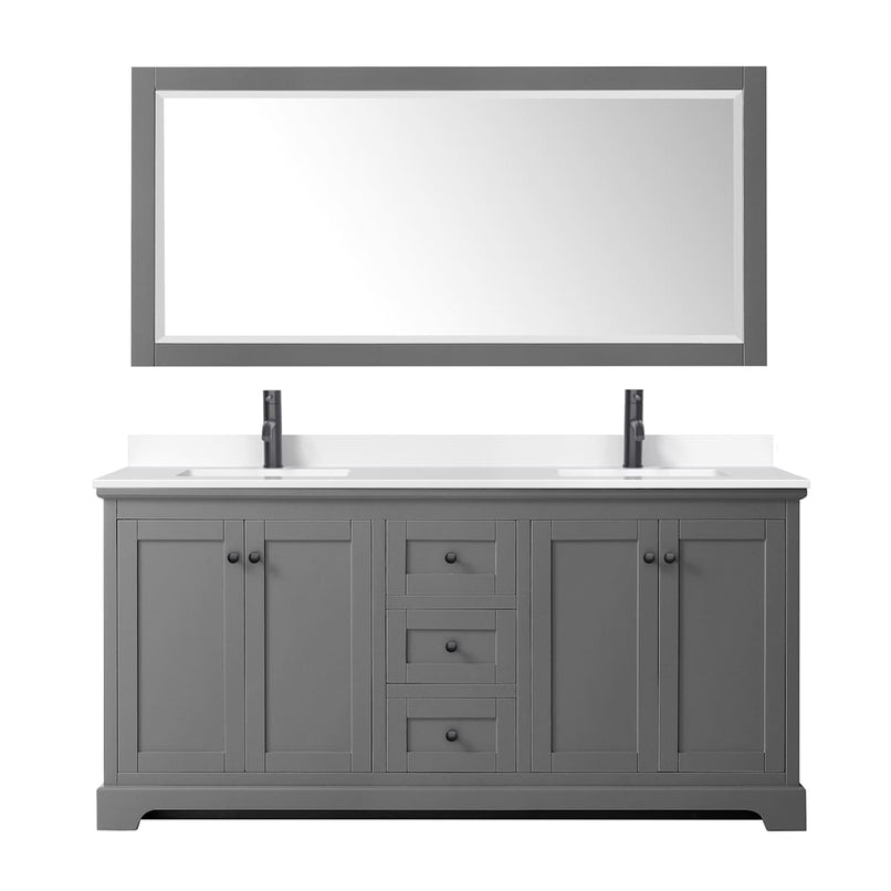 Avery 72" Free Standing Double Basin Vanity Set with Cabinet, Cultured Marble Vanity Top, and Framed Mirror - image 18