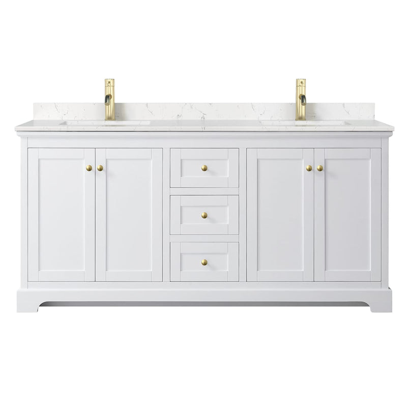 Avery 72" Free Standing Double Basin Vanity Set with Cabinet and Cultured Marble Vanity Top - image 2