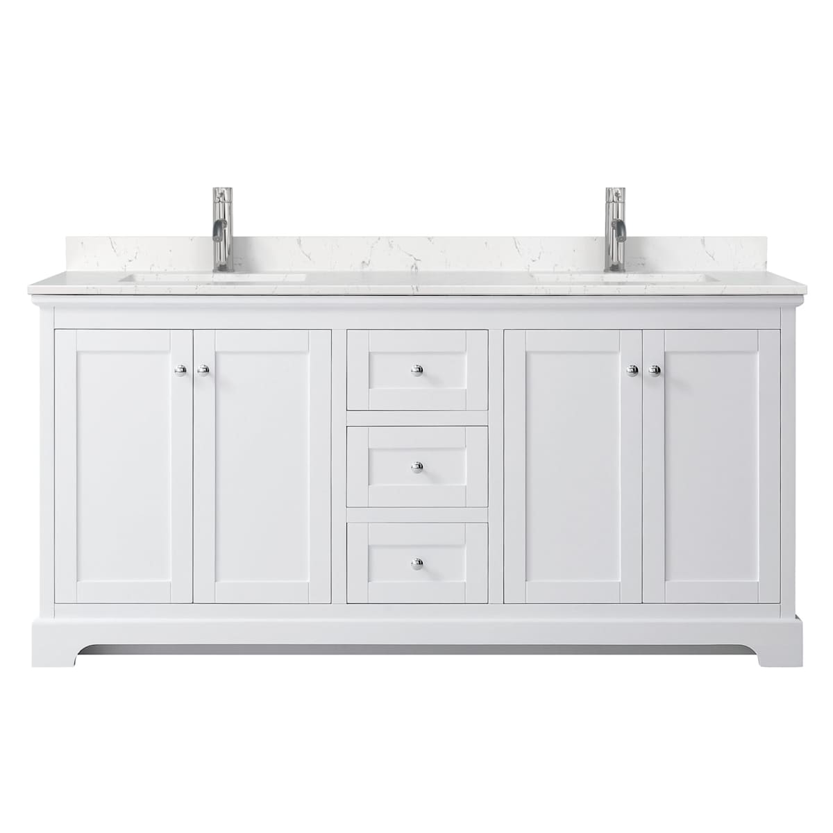 Avery 72" Free Standing Double Basin Vanity Set with Cabinet and Cultured Marble Vanity Top
