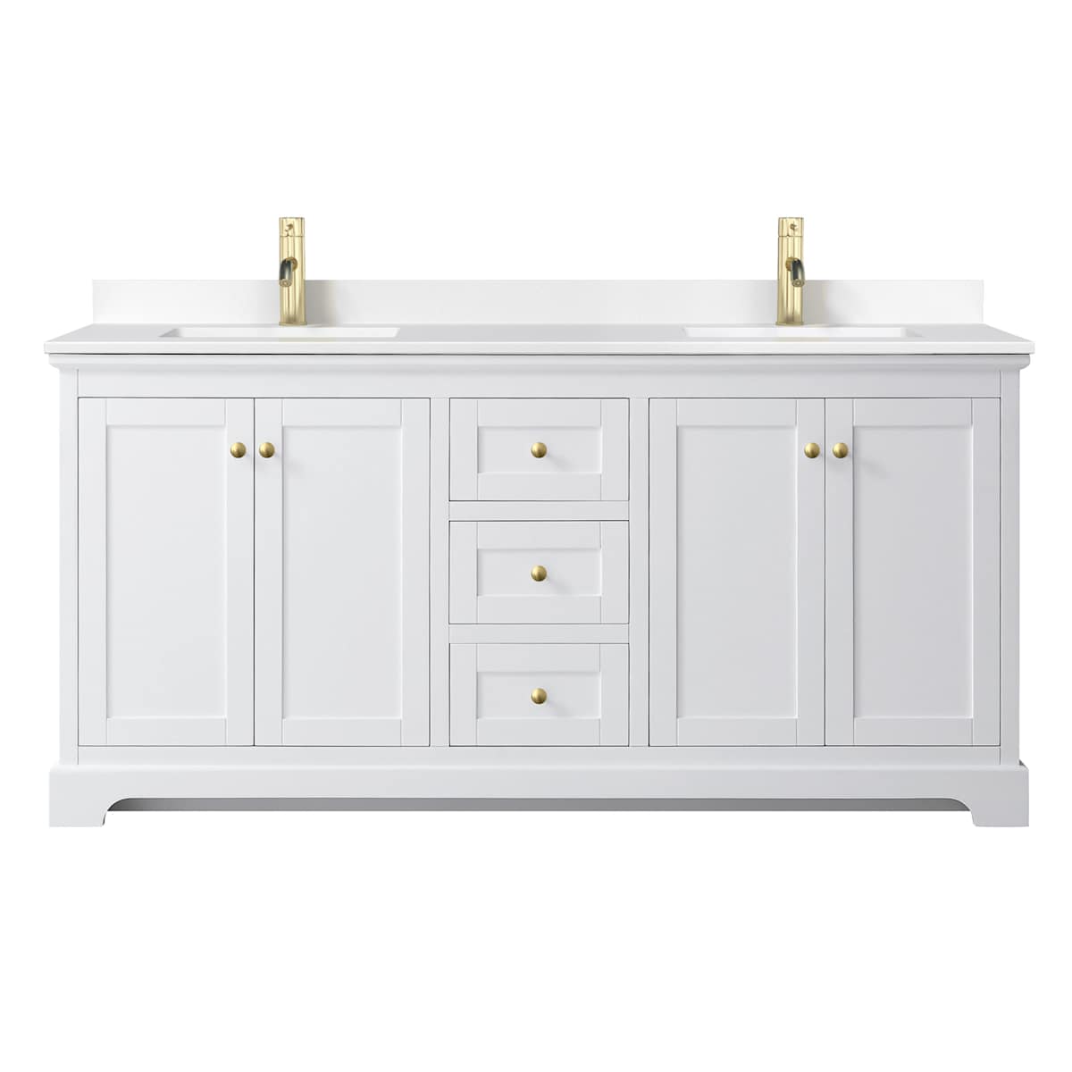 Avery 72" Free Standing Double Basin Vanity Set with Cabinet and Cultured Marble Vanity Top