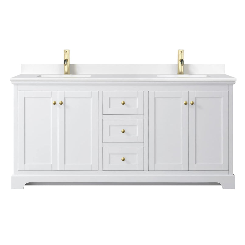 Avery 72" Free Standing Double Basin Vanity Set with Cabinet and Cultured Marble Vanity Top - image 9