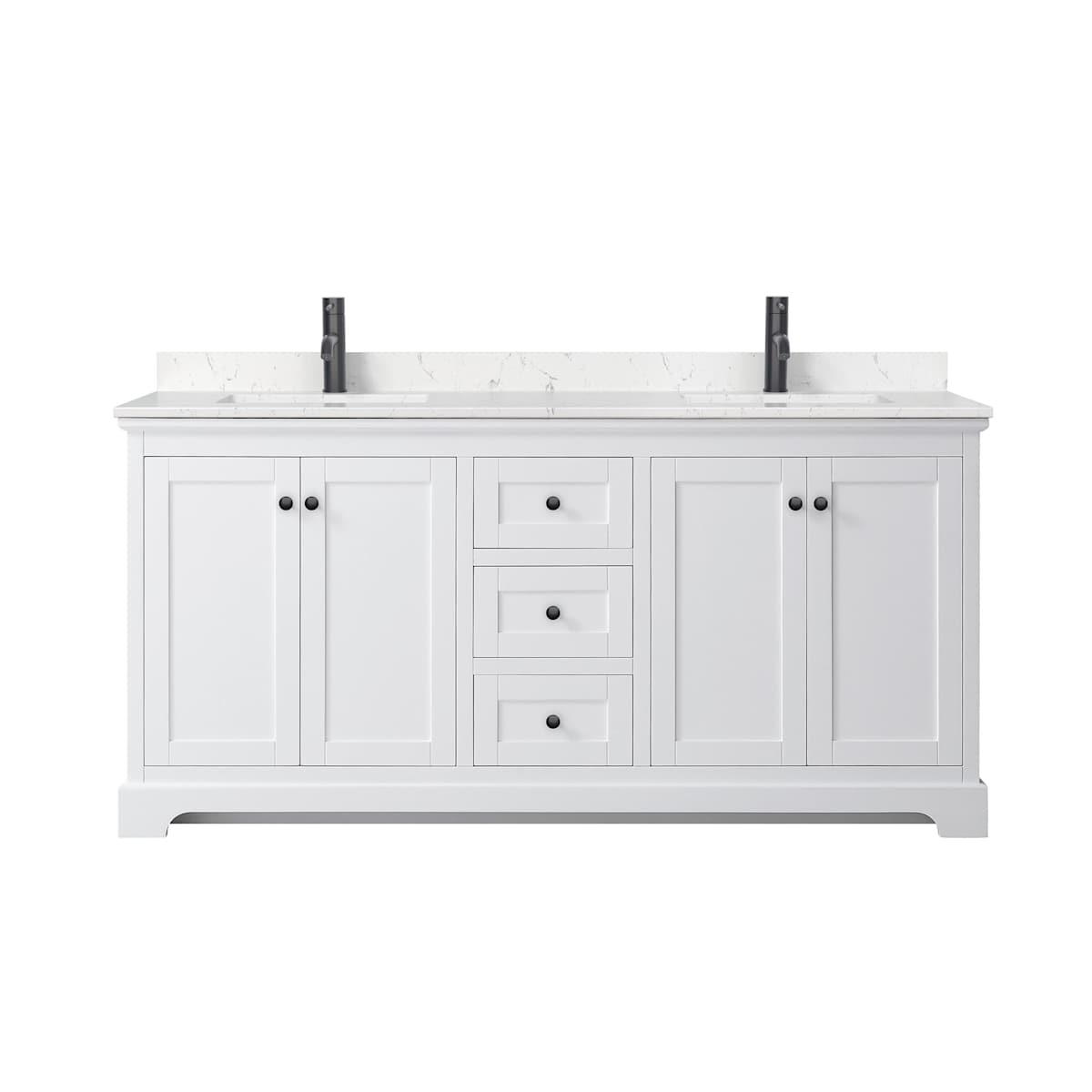 Avery 72" Free Standing Double Basin Vanity Set with Cabinet and Cultured Marble Vanity Top