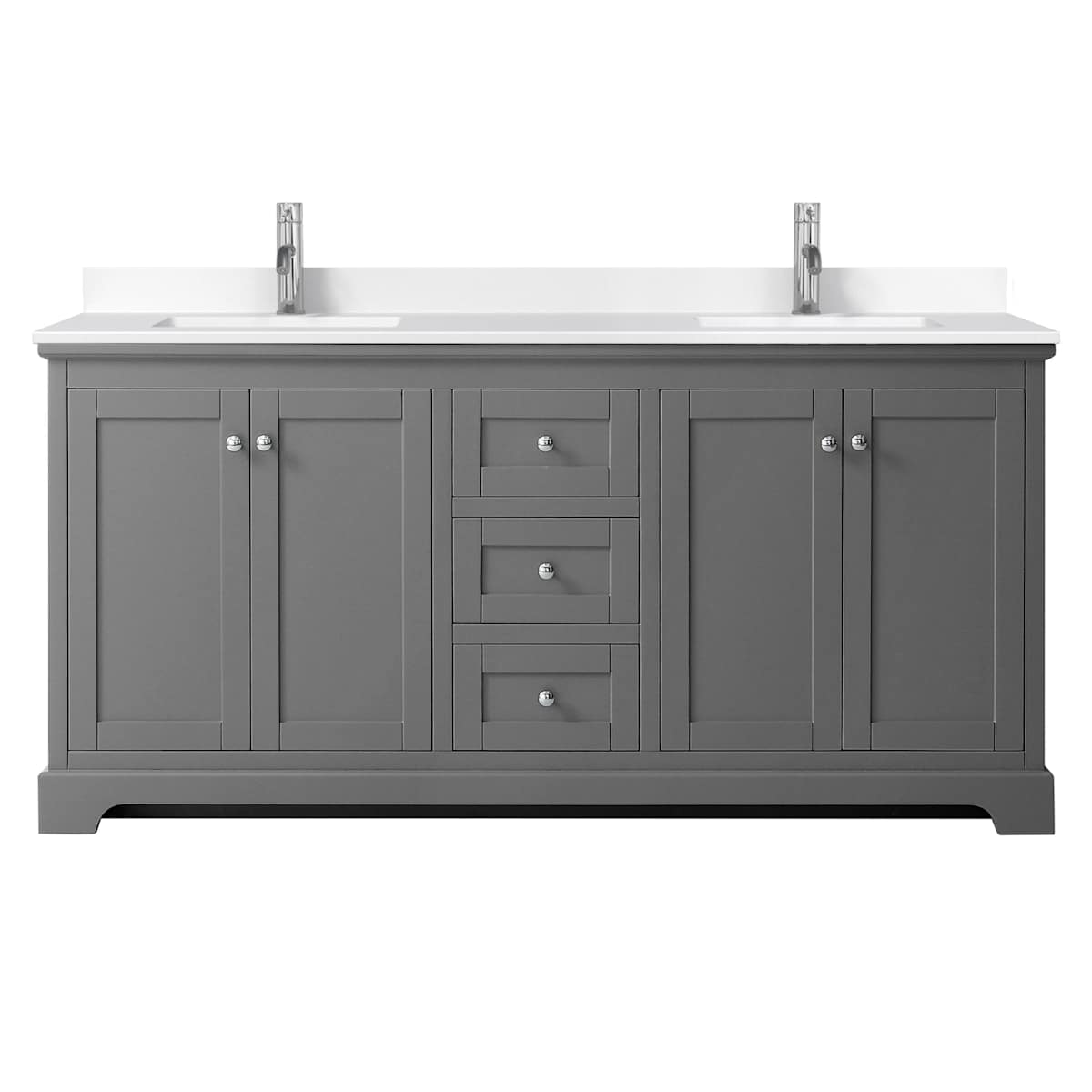 Avery 72" Free Standing Double Basin Vanity Set with Cabinet and Cultured Marble Vanity Top