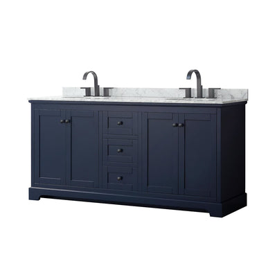 Avery 72" Free Standing Double Basin Vanity Set with Cabinet and Marble Vanity Top - image 1