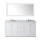 Avery 72" Free Standing Double Basin Vanity Set with Cabinet, Marble Vanity Top, and Framed Mirror - image 6