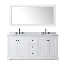 Avery 72" Free Standing Double Basin Vanity Set with Cabinet, Marble Vanity Top, and Framed Mirror - image 7