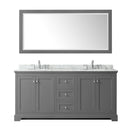Avery 72" Free Standing Double Basin Vanity Set with Cabinet, Marble Vanity Top, and Framed Mirror - image 8