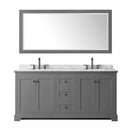 Avery 72" Free Standing Double Basin Vanity Set with Cabinet, Marble Vanity Top, and Framed Mirror - image 9