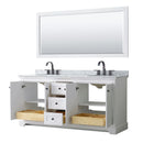 Avery 72" Free Standing Double Basin Vanity Set with Cabinet, Marble Vanity Top, and Framed Mirror - image 16