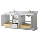 Avery 72" Free Standing Double Basin Vanity Set with Cabinet and Marble Vanity Top - image 2
