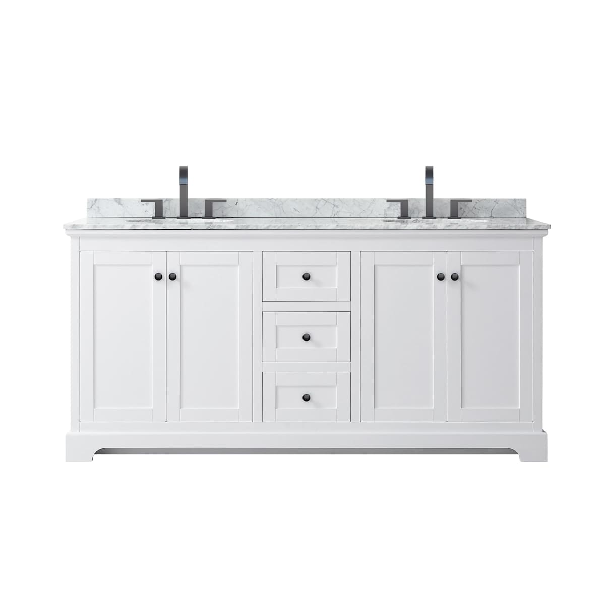 Avery 72" Free Standing Double Basin Vanity Set with Cabinet and Marble Vanity Top