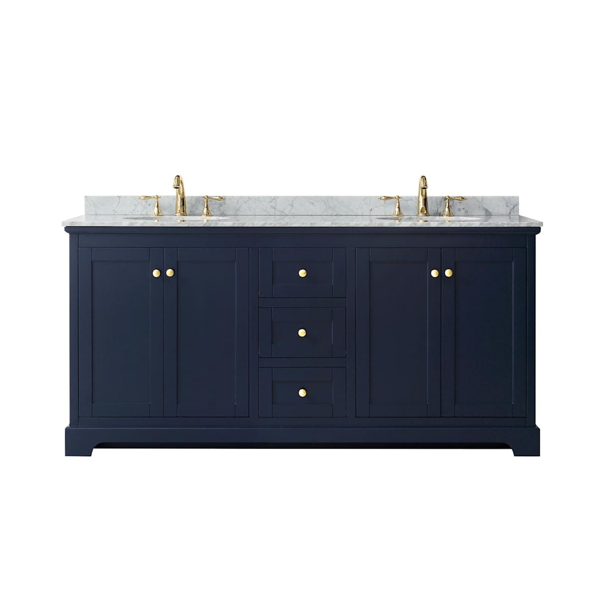 Avery 72" Free Standing Double Basin Vanity Set with Cabinet and Marble Vanity Top