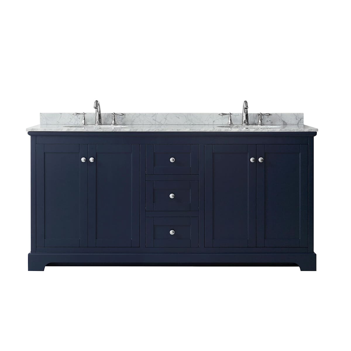 Avery 72" Free Standing Double Basin Vanity Set with Cabinet and Marble Vanity Top