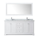 Avery 72" Free Standing Double Basin Vanity Set with Cabinet, Marble Vanity Top, and Framed Mirror - image 6