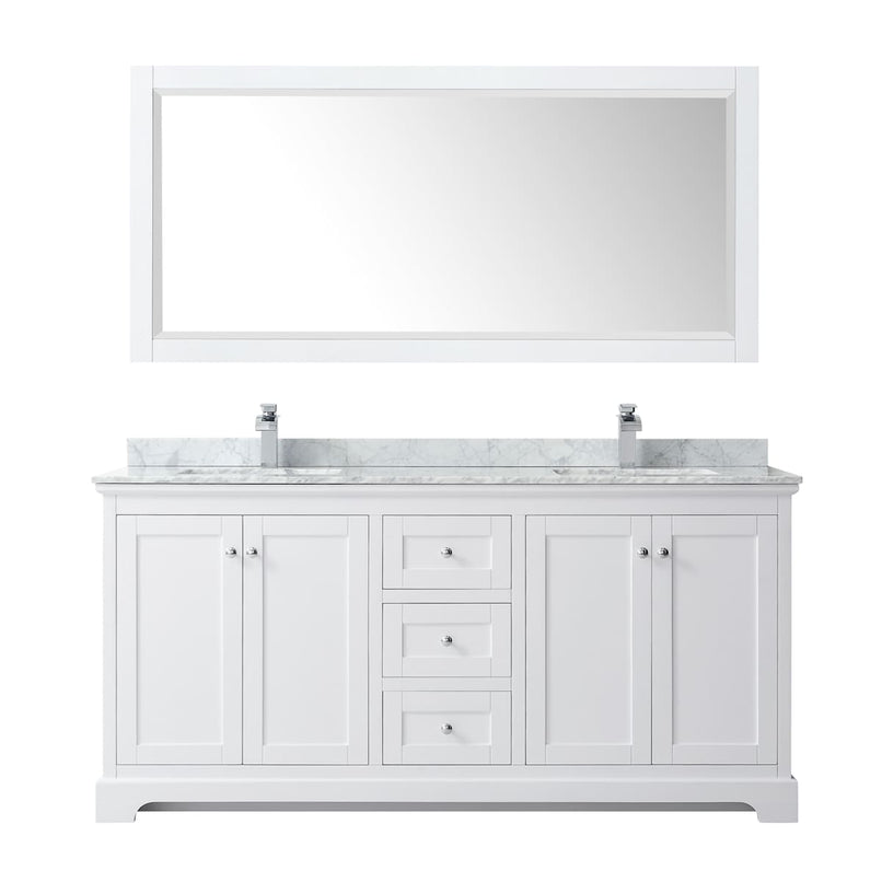 Avery 72" Free Standing Double Basin Vanity Set with Cabinet, Marble Vanity Top, and Framed Mirror - image 6
