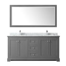 Avery 72" Free Standing Double Basin Vanity Set with Cabinet, Marble Vanity Top, and Framed Mirror - image 9