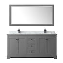 Avery 72" Free Standing Double Basin Vanity Set with Cabinet, Marble Vanity Top, and Framed Mirror - image 10