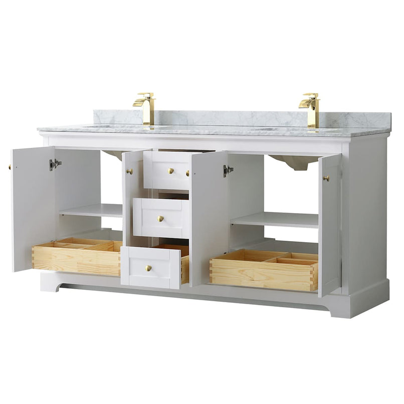 Avery 72" Free Standing Double Basin Vanity Set with Cabinet and Marble Vanity Top - image 2