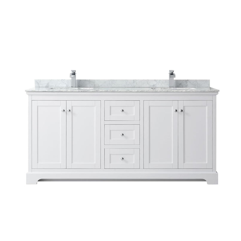 Avery 72" Free Standing Double Basin Vanity Set with Cabinet and Marble Vanity Top - image 6
