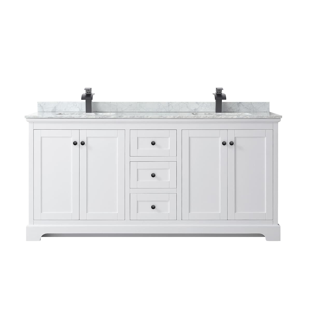 Avery 72" Free Standing Double Basin Vanity Set with Cabinet and Marble Vanity Top