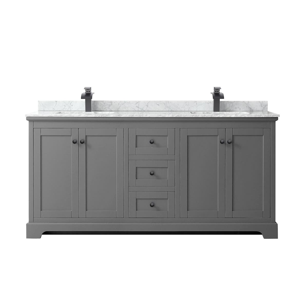 Avery 72" Free Standing Double Basin Vanity Set with Cabinet and Marble Vanity Top